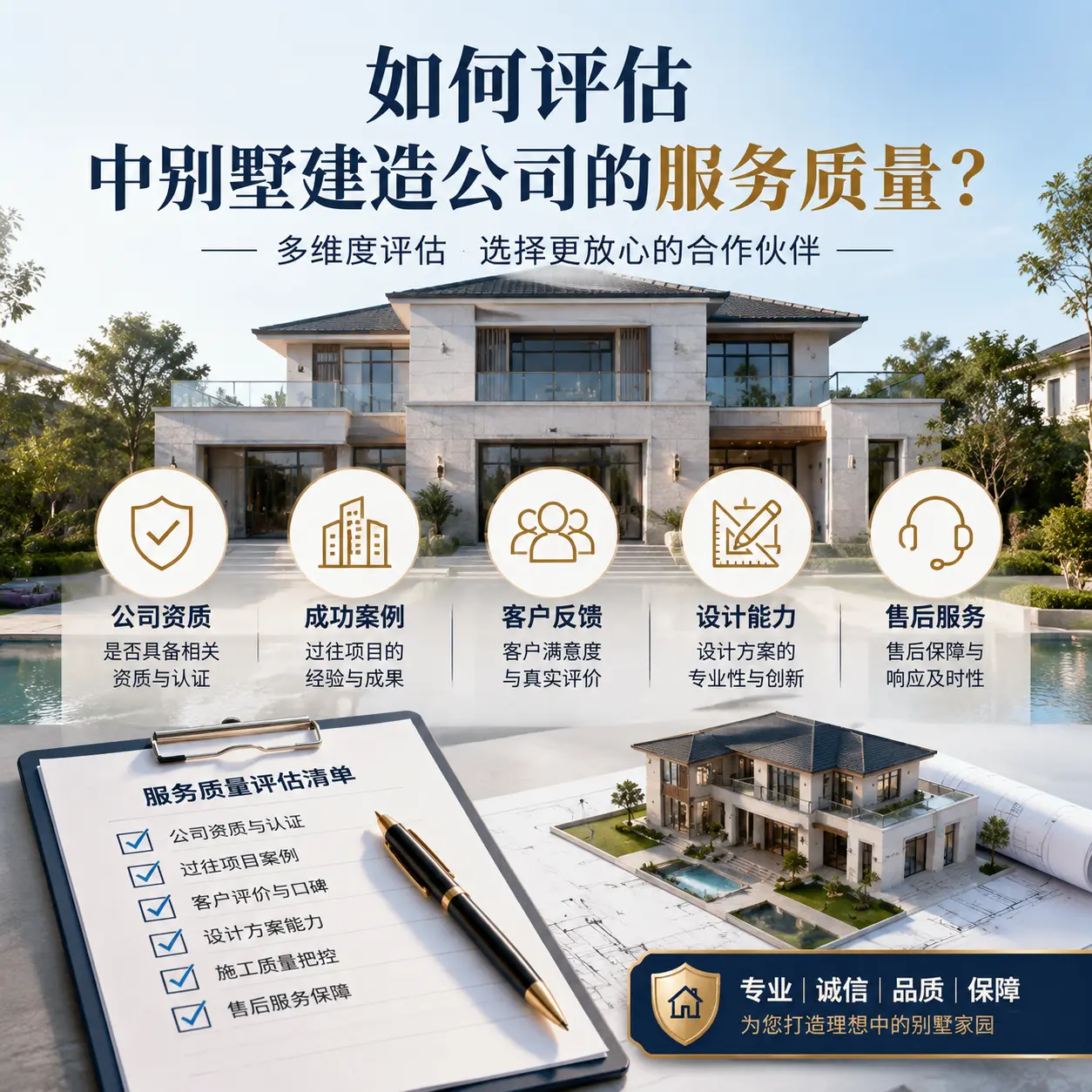 如何评估 遵义 中别墅建造公司的服务质量?